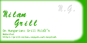 milan grill business card